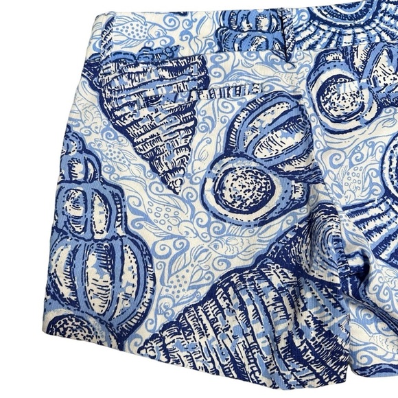 Lilly Pulitzer The Callahan Shorts 5” Inseam Blue Peri Pop Up Stuffed Shells - Picture 7 of 10